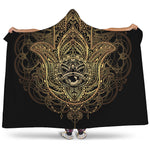 Spiritual Hamsa Hand Of Fatima Print Hooded Blanket