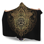 Spiritual Hamsa Hand Of Fatima Print Hooded Blanket