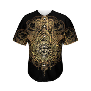 Spiritual Hamsa Hand Of Fatima Print Men's Baseball Jersey