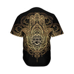 Spiritual Hamsa Hand Of Fatima Print Men's Baseball Jersey