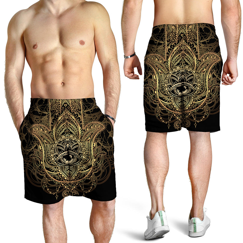 Spiritual Hamsa Hand Of Fatima Print Men's Shorts