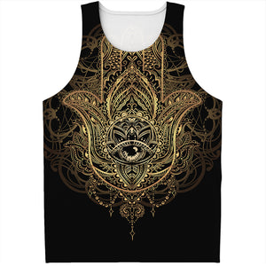 Spiritual Hamsa Hand Of Fatima Print Men's Tank Top