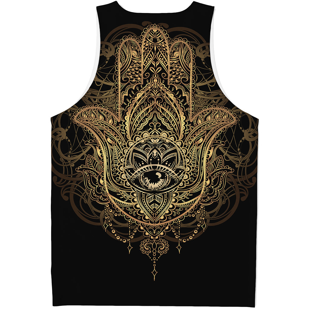 Spiritual Hamsa Hand Of Fatima Print Men's Tank Top