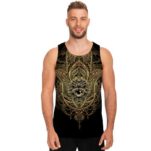 Spiritual Hamsa Hand Of Fatima Print Men's Tank Top