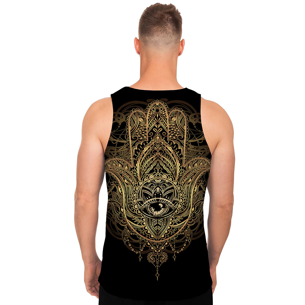 Spiritual Hamsa Hand Of Fatima Print Men's Tank Top