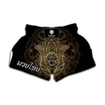 Spiritual Hamsa Hand Of Fatima Print Muay Thai Boxing Shorts