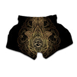 Spiritual Hamsa Hand Of Fatima Print Muay Thai Boxing Shorts