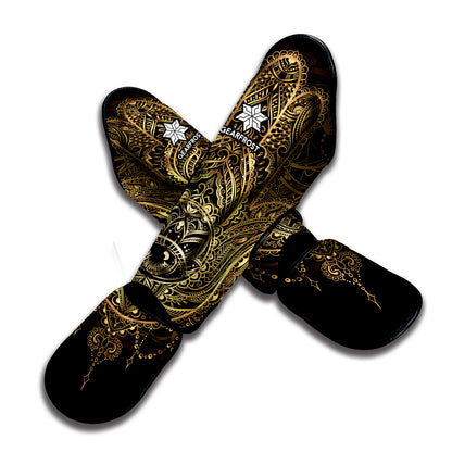 Spiritual Hamsa Hand Of Fatima Print Muay Thai Shin Guard