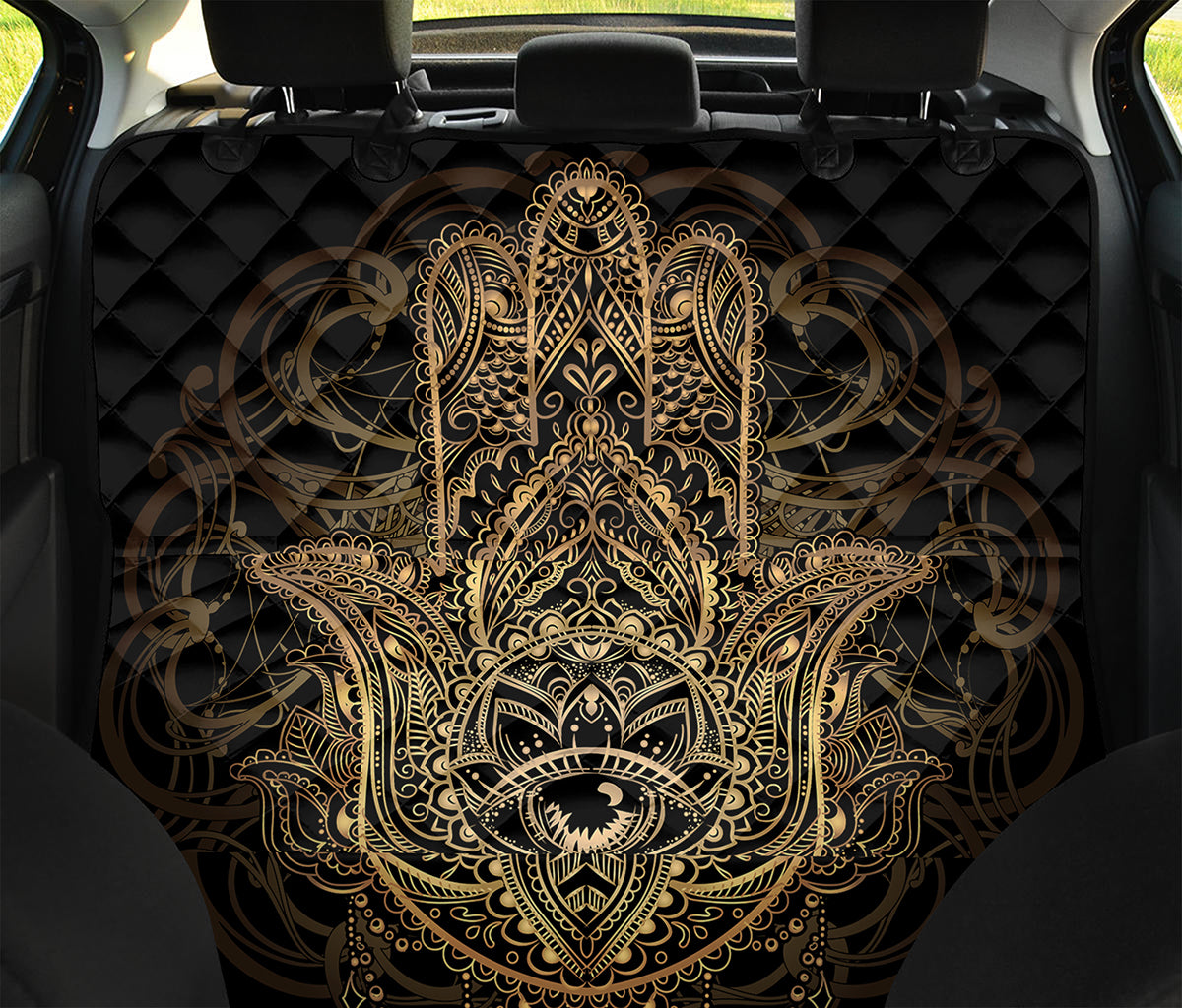 Spiritual Hamsa Hand Of Fatima Print Pet Car Back Seat Cover