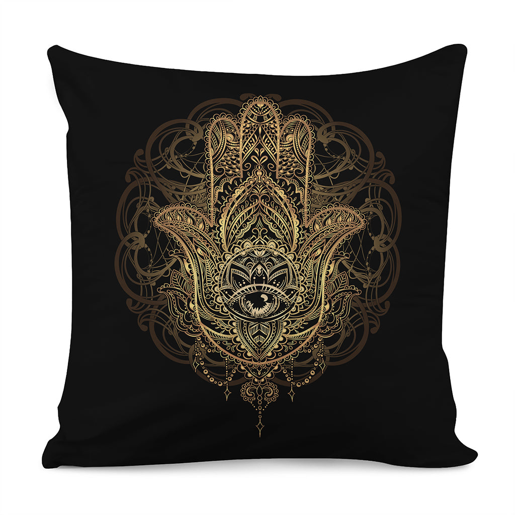 Spiritual Hamsa Hand Of Fatima Print Pillow Cover