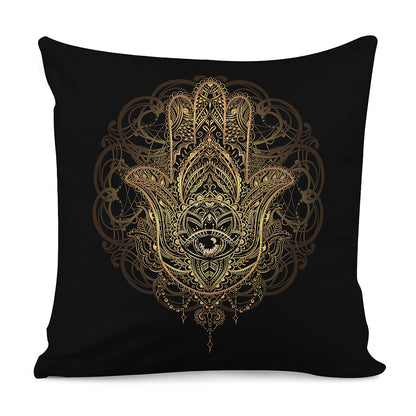 Spiritual Hamsa Hand Of Fatima Print Pillow Cover