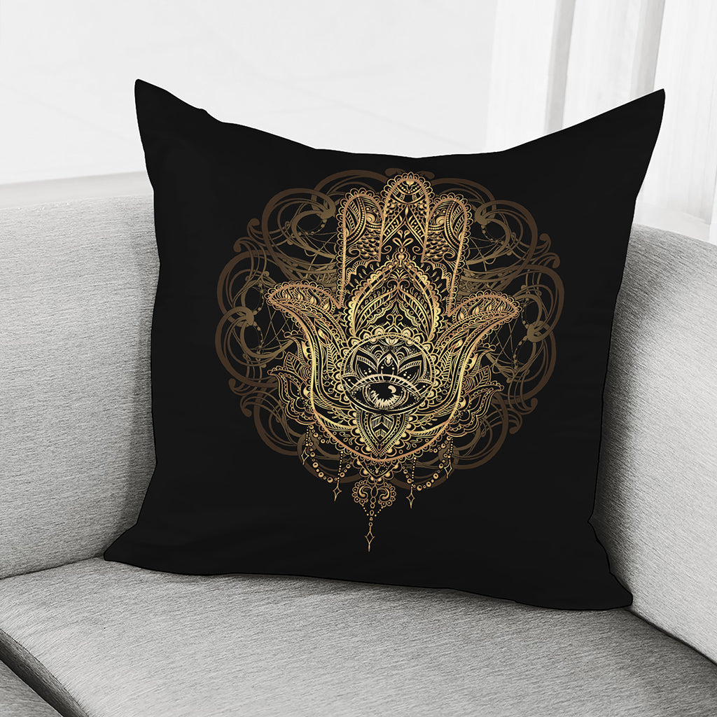 Spiritual Hamsa Hand Of Fatima Print Pillow Cover