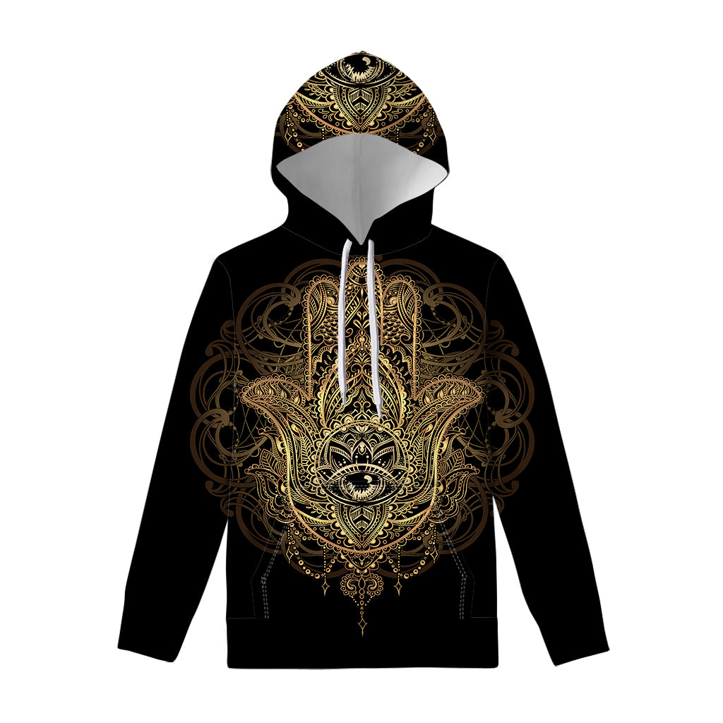 Spiritual Hamsa Hand Of Fatima Print Pullover Hoodie