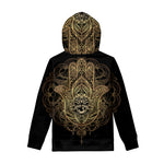 Spiritual Hamsa Hand Of Fatima Print Pullover Hoodie
