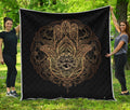 Spiritual Hamsa Hand Of Fatima Print Quilt