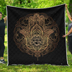 Spiritual Hamsa Hand Of Fatima Print Quilt