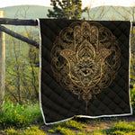 Spiritual Hamsa Hand Of Fatima Print Quilt