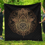 Spiritual Hamsa Hand Of Fatima Print Quilt