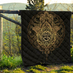 Spiritual Hamsa Hand Of Fatima Print Quilt