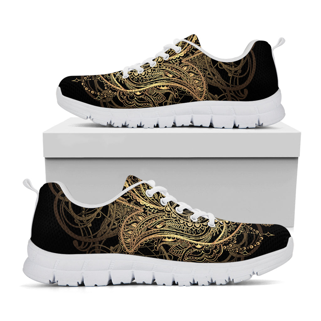 Spiritual Hamsa Hand Of Fatima Print White Sneakers