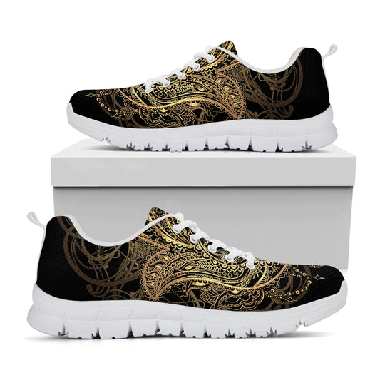 Spiritual Hamsa Hand Of Fatima Print White Sneakers
