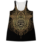 Spiritual Hamsa Hand Of Fatima Print Women's Racerback Tank Top