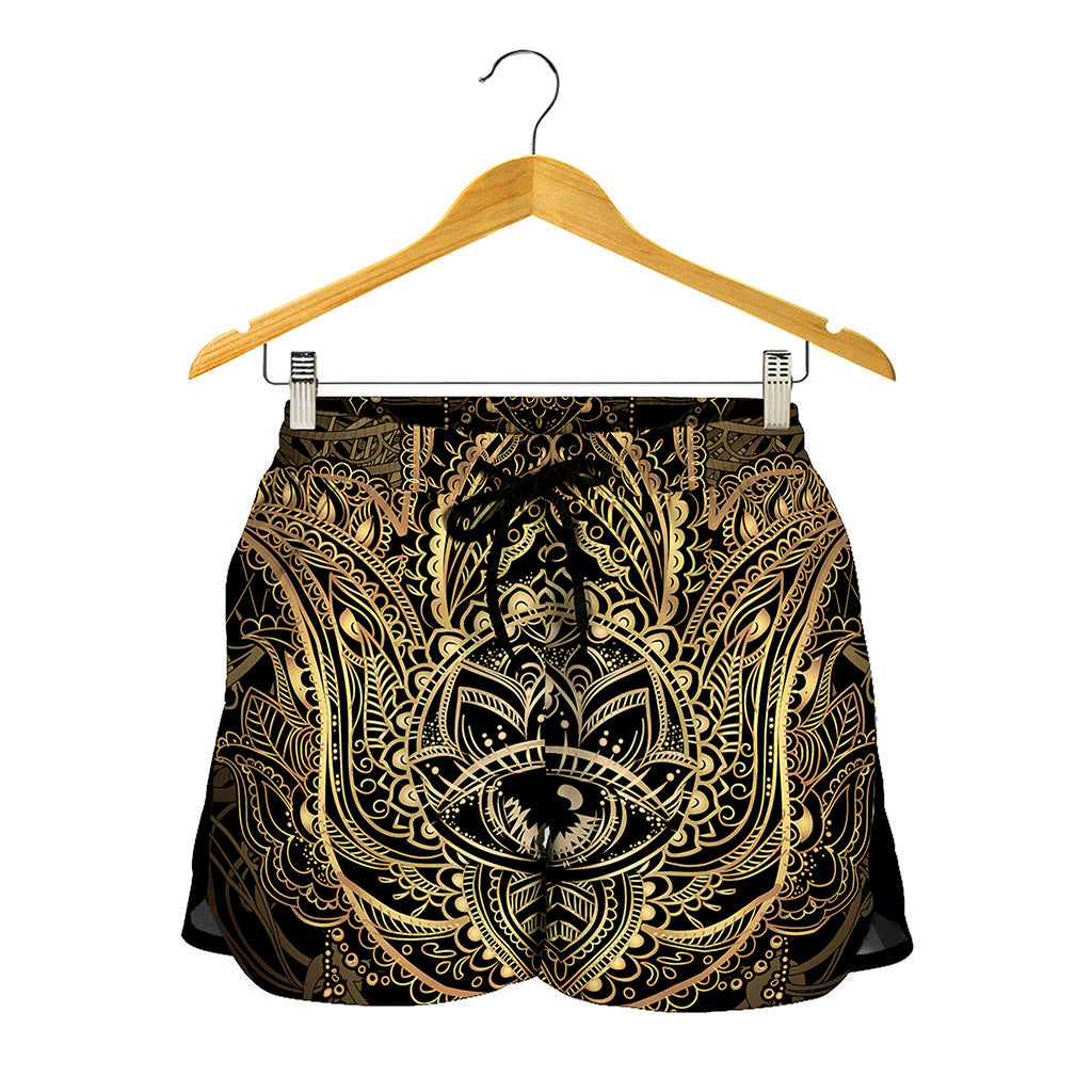 Spiritual Hamsa Hand Of Fatima Print Women's Shorts