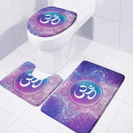Spiritual Om Mandala Print 3 Piece Bath Mat Set
