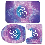 Spiritual Om Mandala Print 3 Piece Bath Mat Set