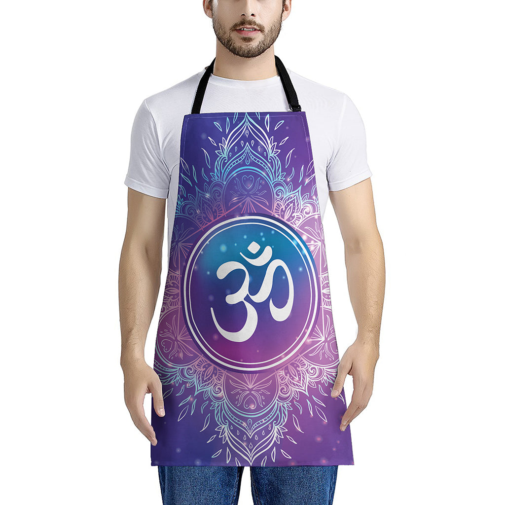 Spiritual Om Mandala Print Apron