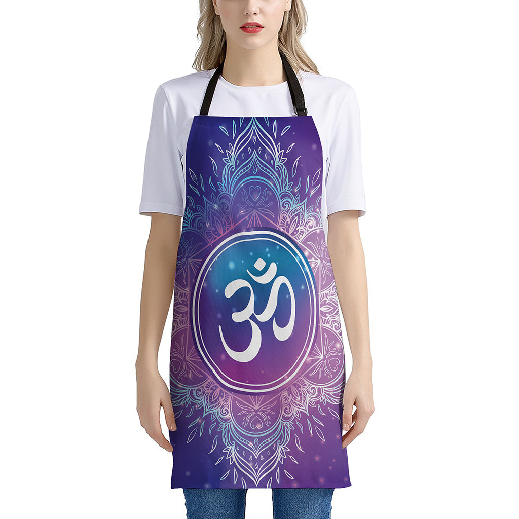 Spiritual Om Mandala Print Apron