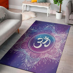 Spiritual Om Mandala Print Area Rug