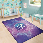 Spiritual Om Mandala Print Area Rug