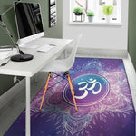 Spiritual Om Mandala Print Area Rug