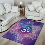 Spiritual Om Mandala Print Area Rug