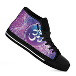 Spiritual Om Mandala Print Black High Top Shoes