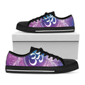 Spiritual Om Mandala Print Black Low Top Sneakers