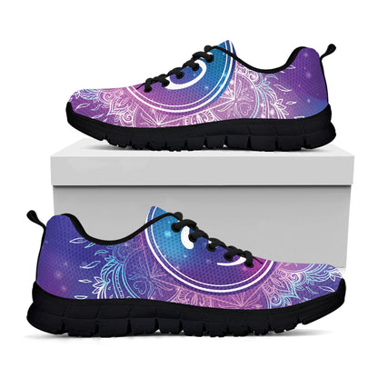 Spiritual Om Mandala Print Black Sneakers