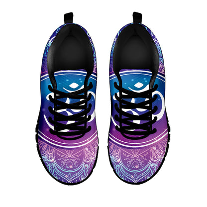 Spiritual Om Mandala Print Black Sneakers