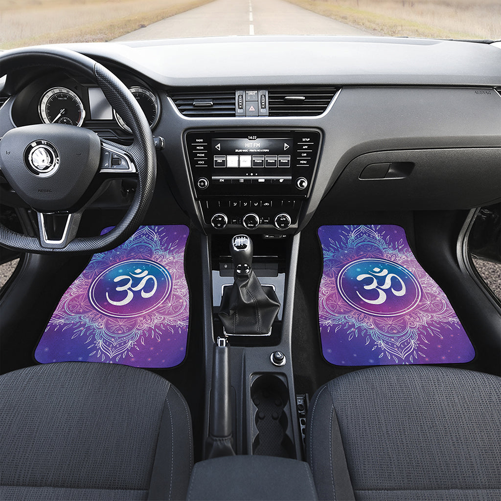 Spiritual Om Mandala Print Front and Back Car Floor Mats
