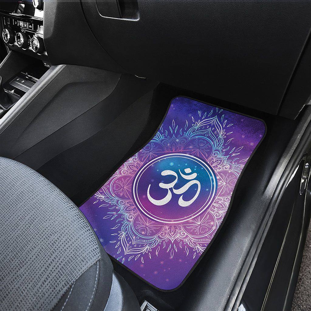 Spiritual Om Mandala Print Front and Back Car Floor Mats