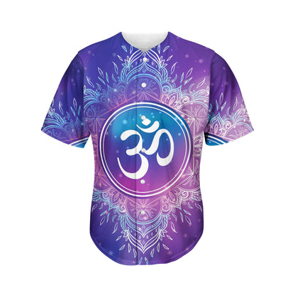 Spiritual Om Mandala Print Men's Baseball Jersey