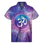 Spiritual Om Mandala Print Men's Short Sleeve Shirt