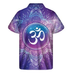 Spiritual Om Mandala Print Men's Short Sleeve Shirt
