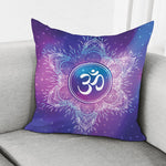 Spiritual Om Mandala Print Pillow Cover