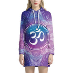 Spiritual Om Mandala Print Pullover Hoodie Dress