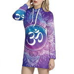 Spiritual Om Mandala Print Pullover Hoodie Dress