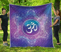 Spiritual Om Mandala Print Quilt