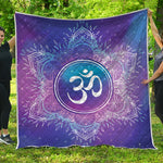 Spiritual Om Mandala Print Quilt