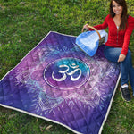 Spiritual Om Mandala Print Quilt